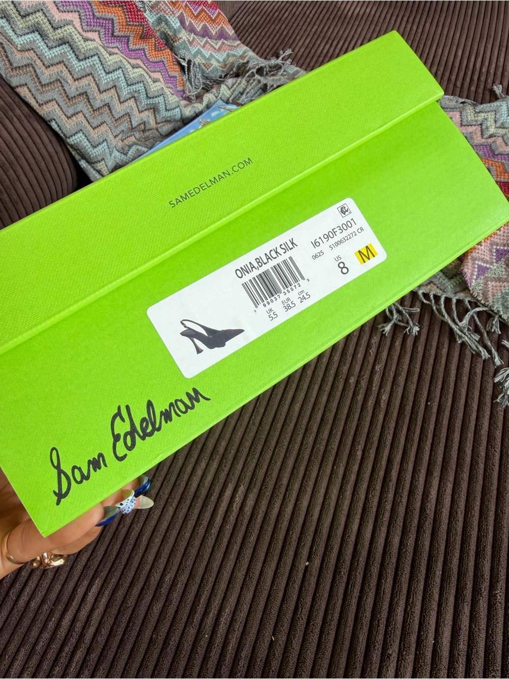 Sam Edelman Black Pointed Bow Slingback Pumps - size US8 - Picture 5 of 8